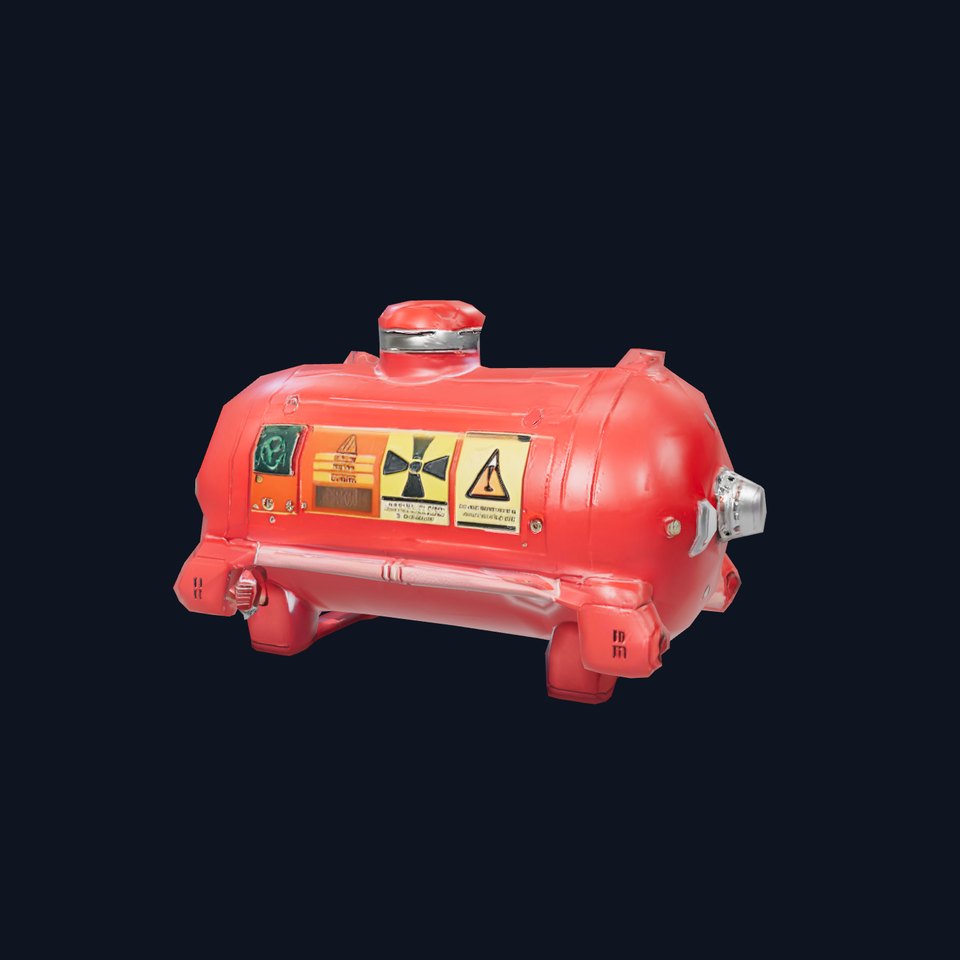 Industrial Red Chemical Tank Model Pack